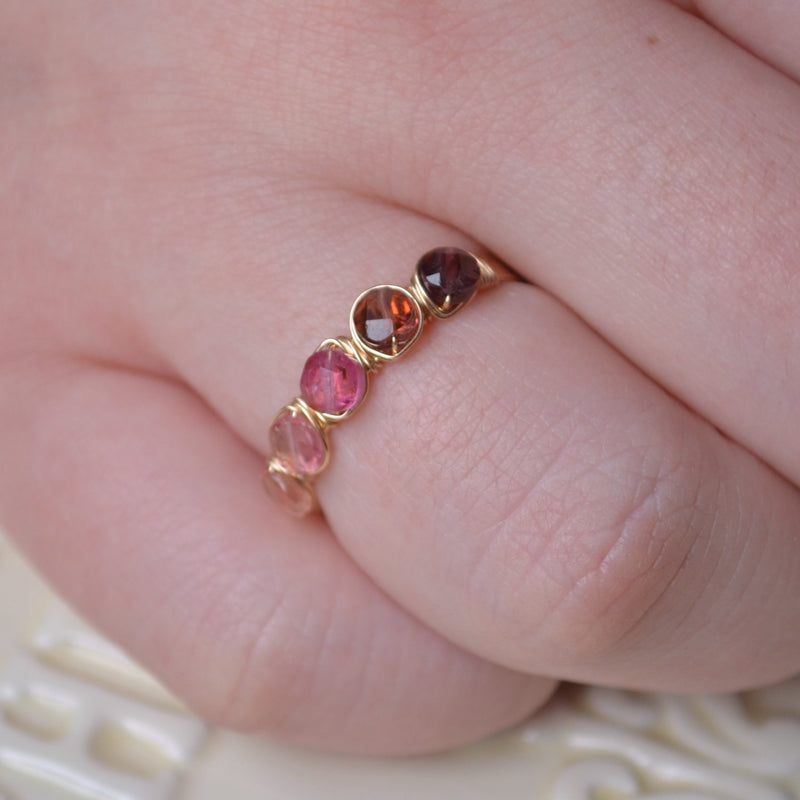 Garnet Ring in Rose Gold