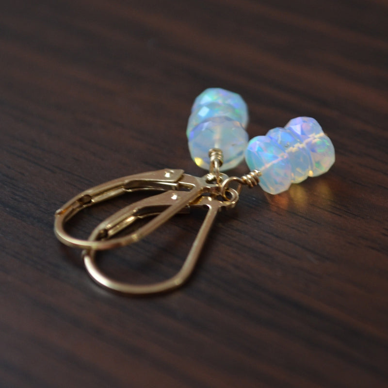 Simple Opal Drop Earrings