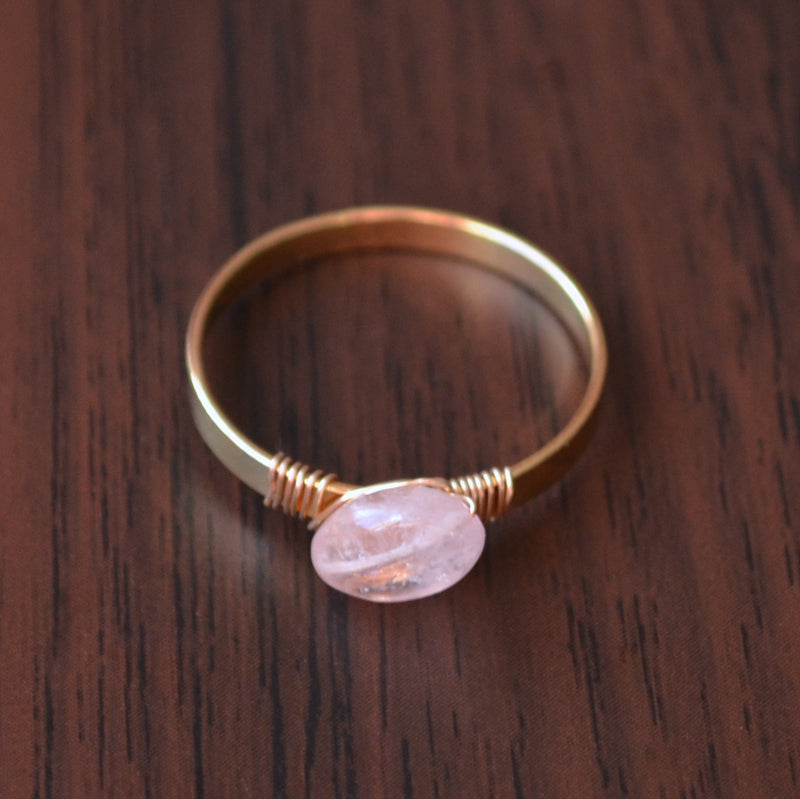 Peach Morganite Ring in Gold