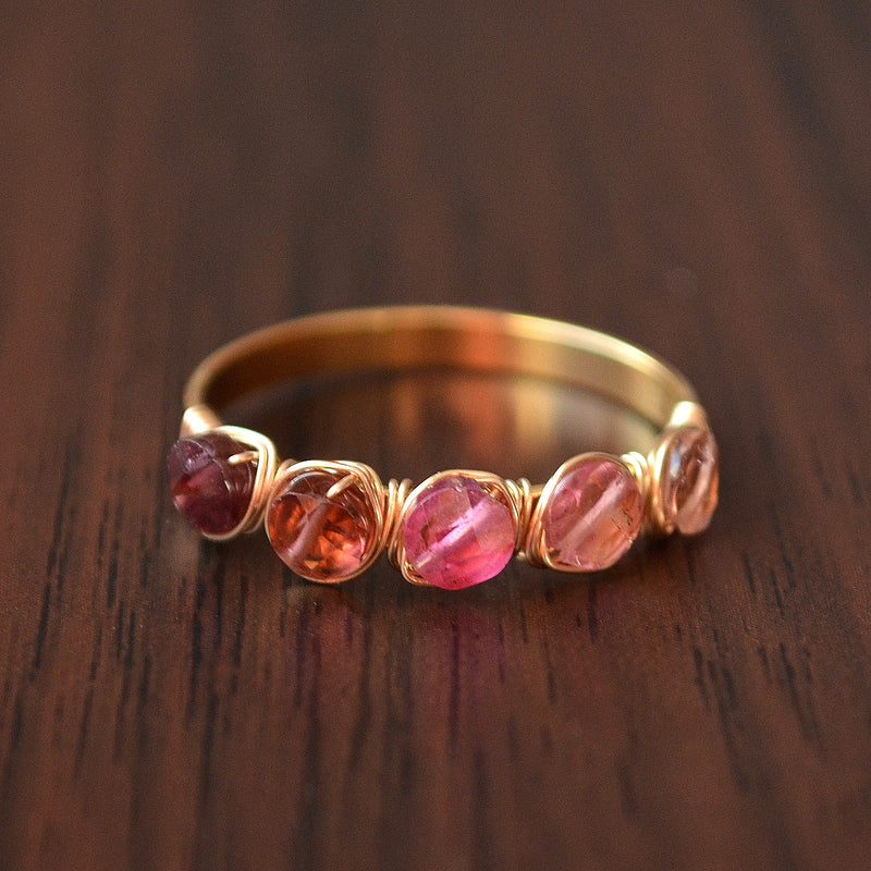 Pink Tourmaline Ring in Gold