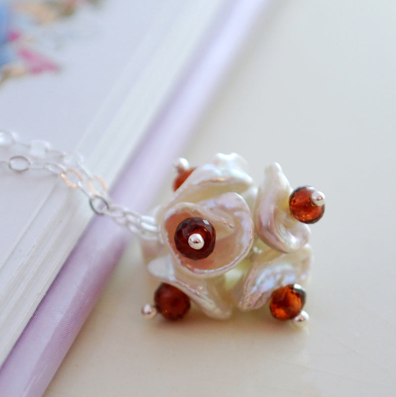 Sapphire Flower Blossom Necklace