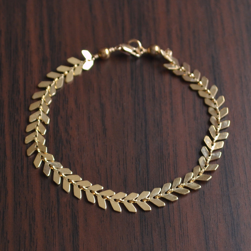 Gold or Silver Chevron Bracelet