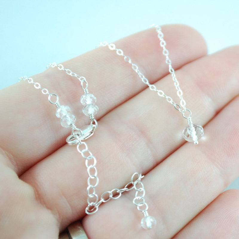 Dainty Crystal Quartz Necklace for Girls