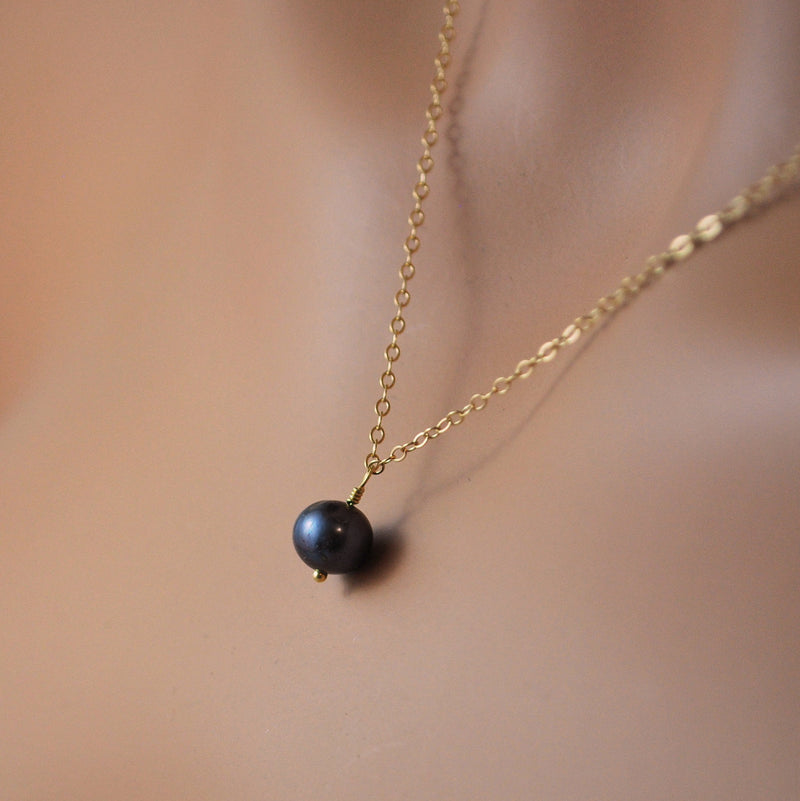 Charcoal Grey Freshwater Pearl Bridesmaid Necklace