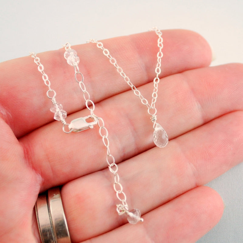 White Topaz Necklace for Child in Sterling Silver