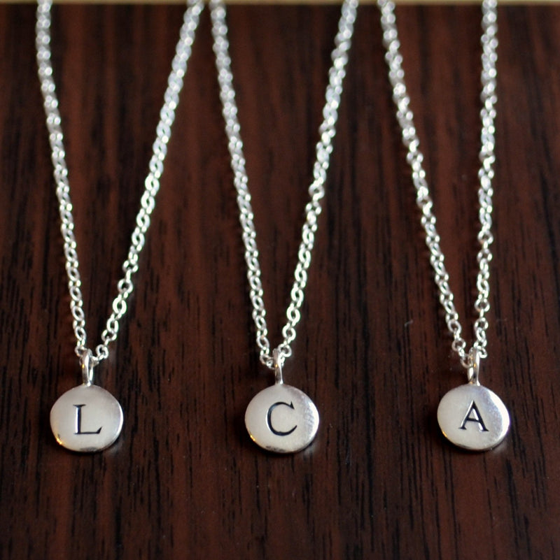 Initial Layered Necklaces in Sterling Silver for Mom