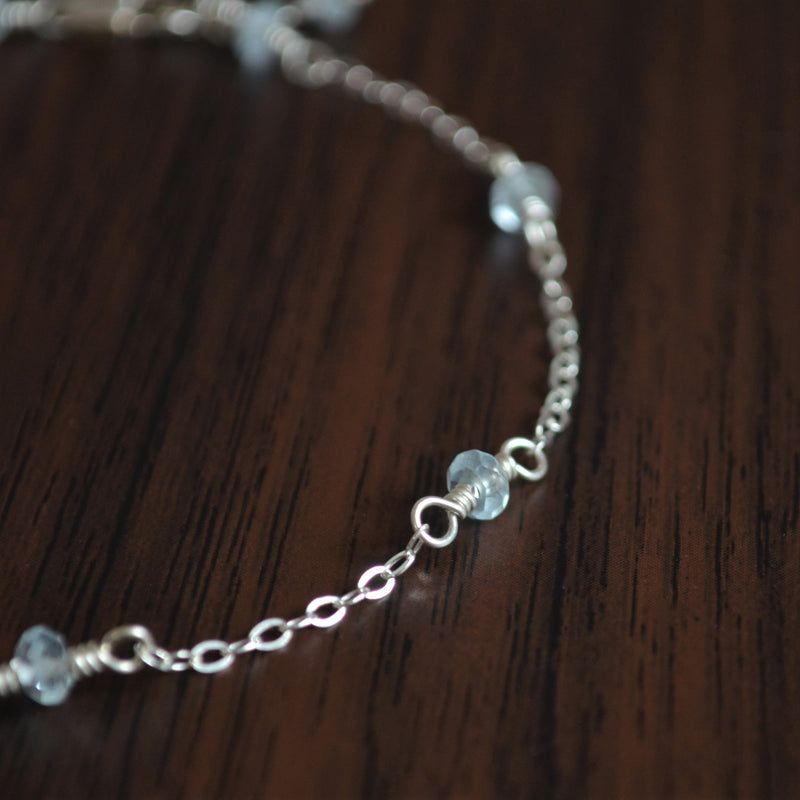 Blue Topaz Anklet in Sterling Silver