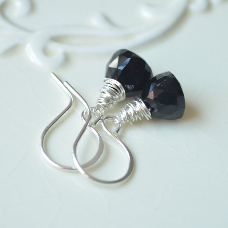 Black Onyx Earrings in Sterling Silver