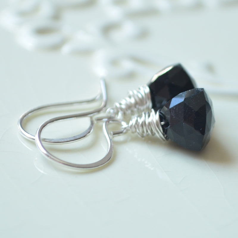 Black Onyx Earrings in Sterling Silver