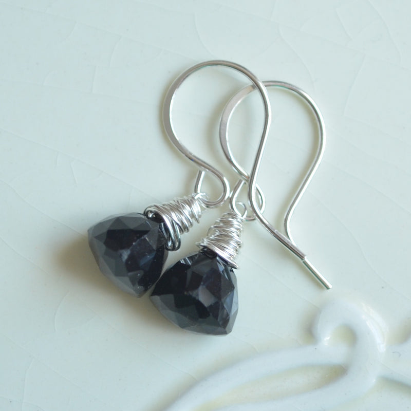 Black Onyx Earrings in Sterling Silver