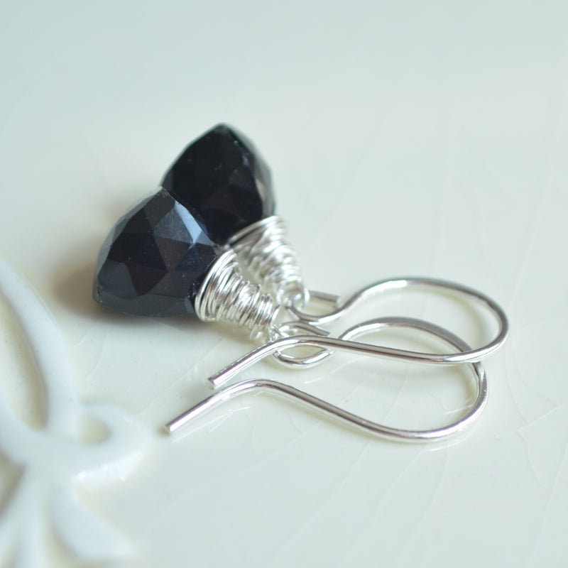 Black Onyx Earrings in Sterling Silver