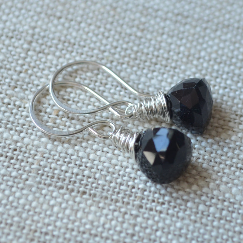 Black Onyx Earrings in Sterling Silver