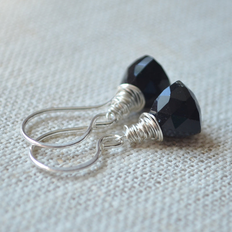 Black Onyx Earrings in Sterling Silver