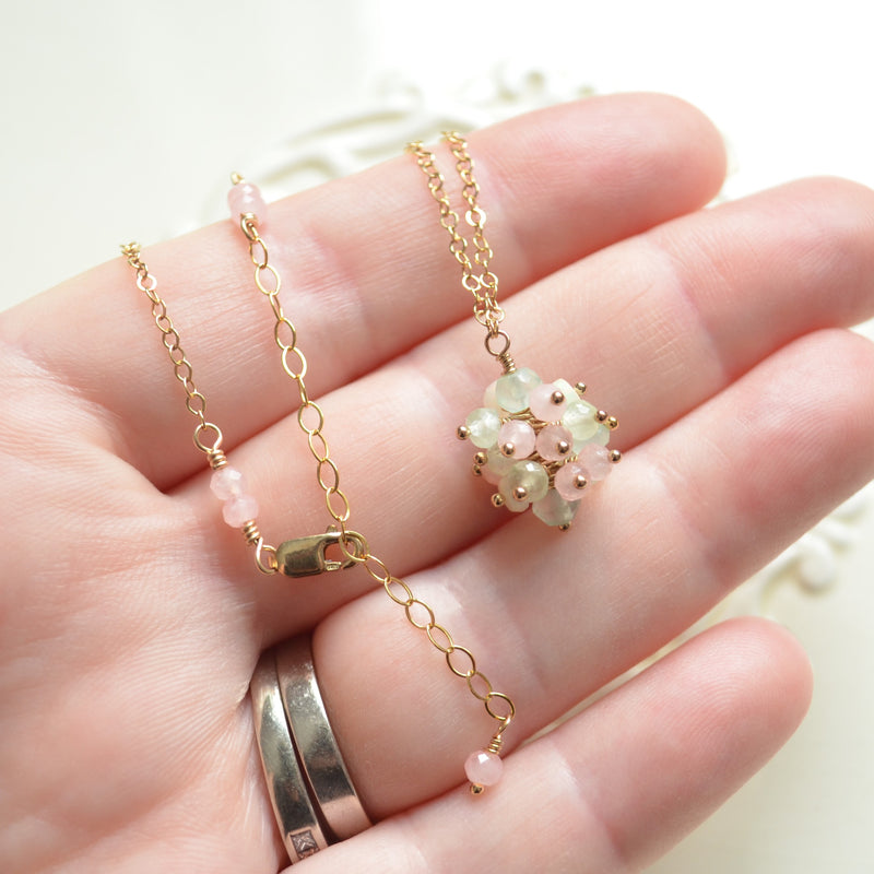 Pastel Cluster Necklace in Gold