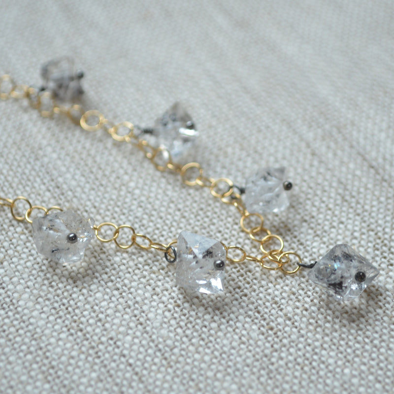 Herkimer Diamond Necklace in Gold