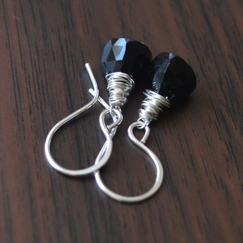 Black Onyx Earrings in Sterling Silver