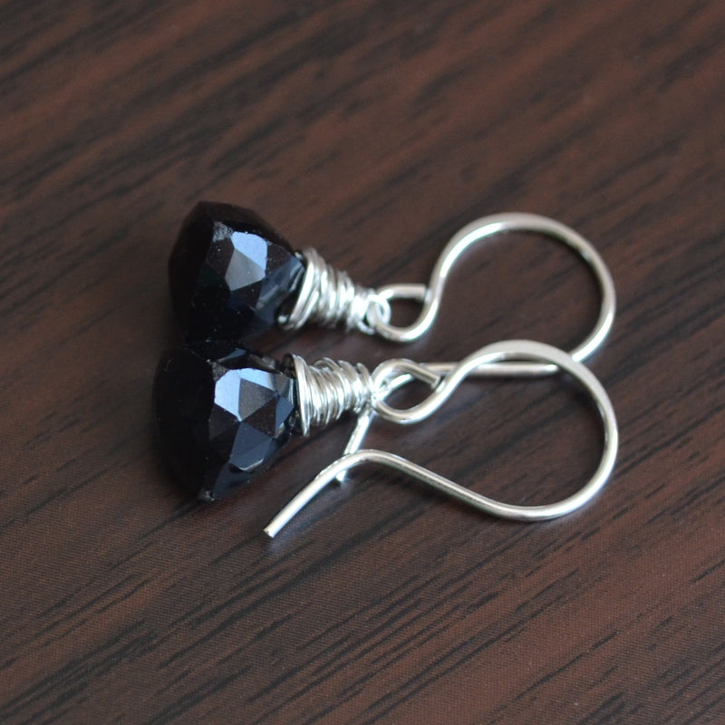 Black Onyx Earrings in Sterling Silver