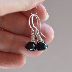 Black Onyx Earrings in Sterling Silver