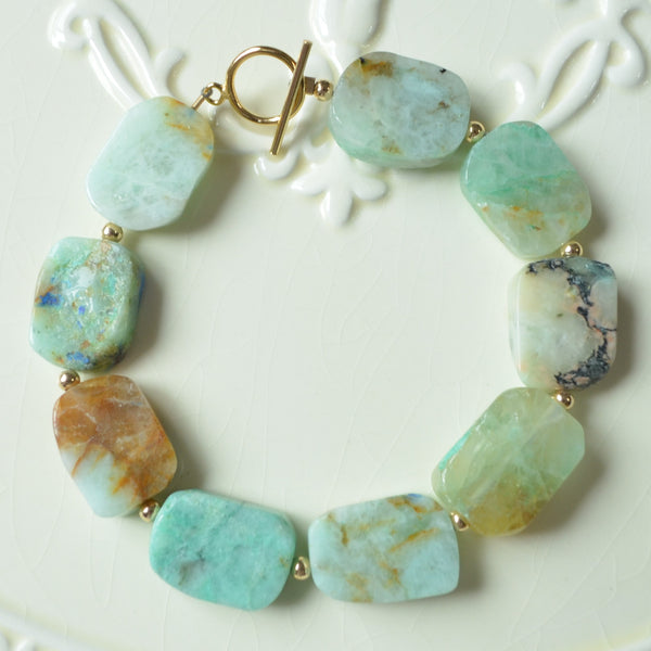 Chunky Chrysoprase Beaded Bracelet