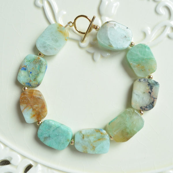 Chunky Chrysoprase Beaded Bracelet