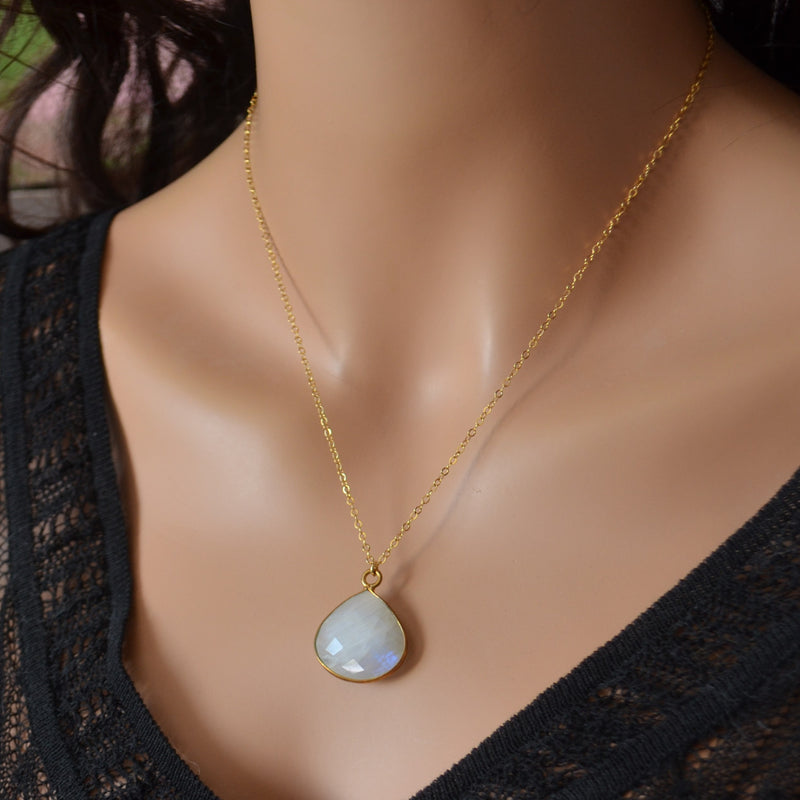 Layering Necklace Set with Moonstone and Chrysocolla