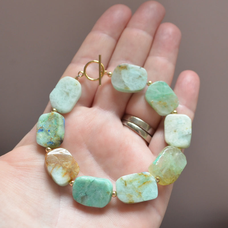 Chunky Chrysoprase Beaded Bracelet