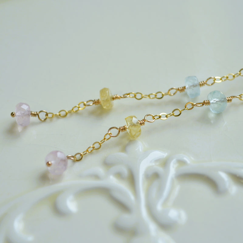 Real Aquamarine and Gold Earrings