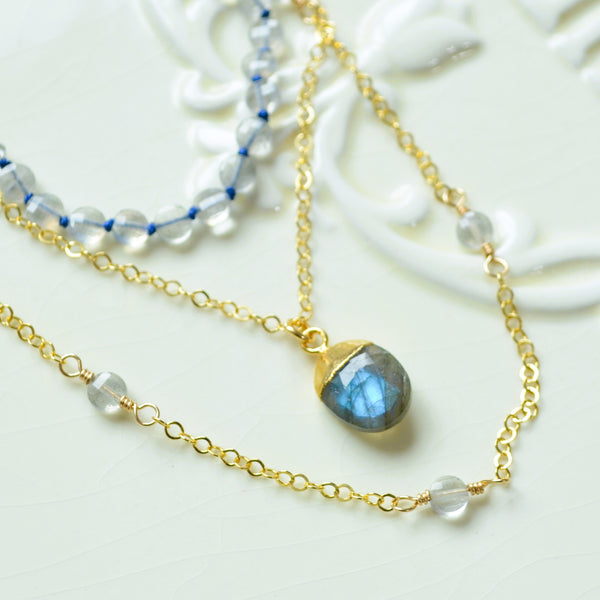 Layering Necklace Set with Labradorite