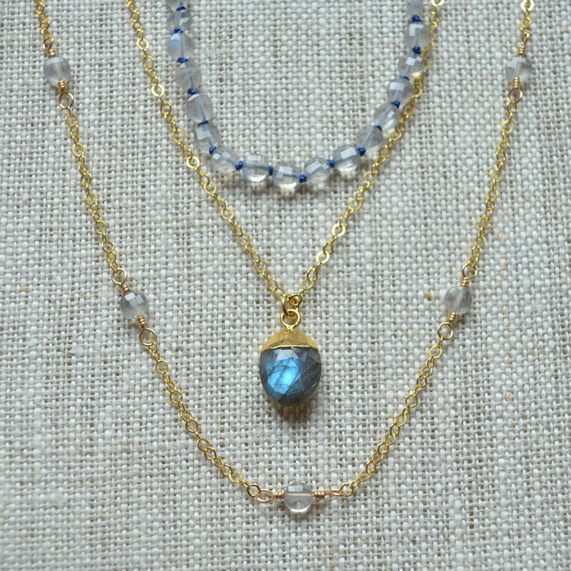 Layering Necklace Set with Labradorite