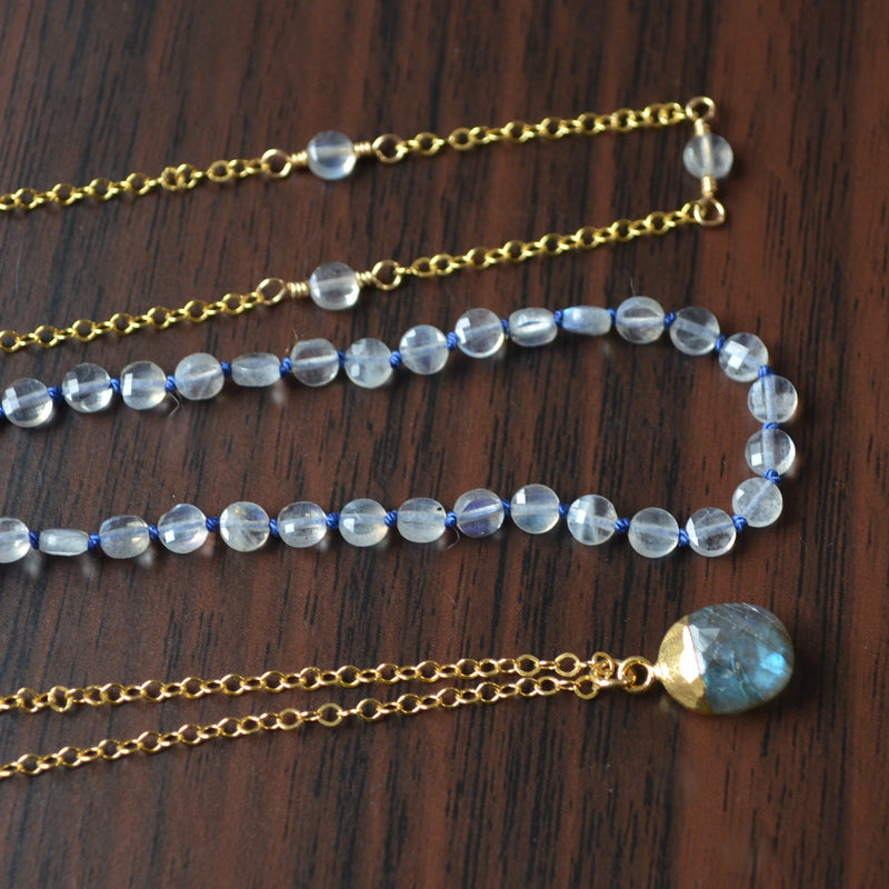 Layering Necklace Set with Labradorite