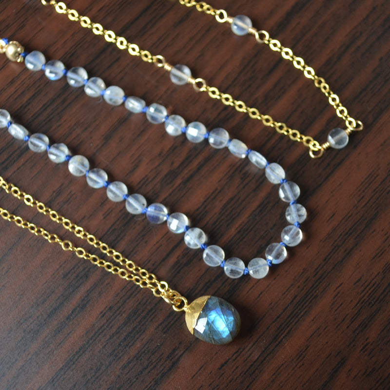 Layering Necklace Set with Labradorite