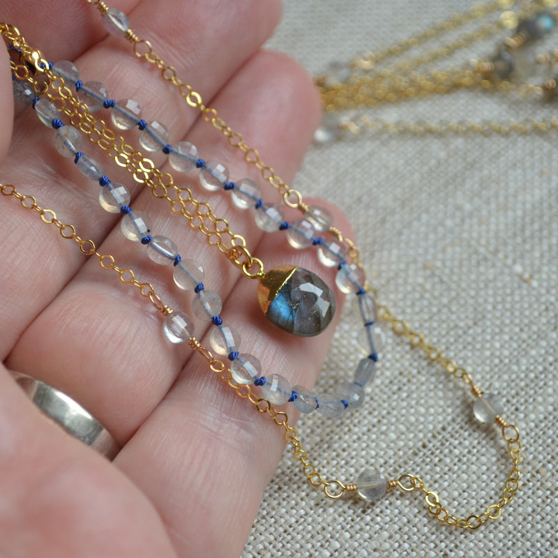 Layering Necklace Set with Labradorite
