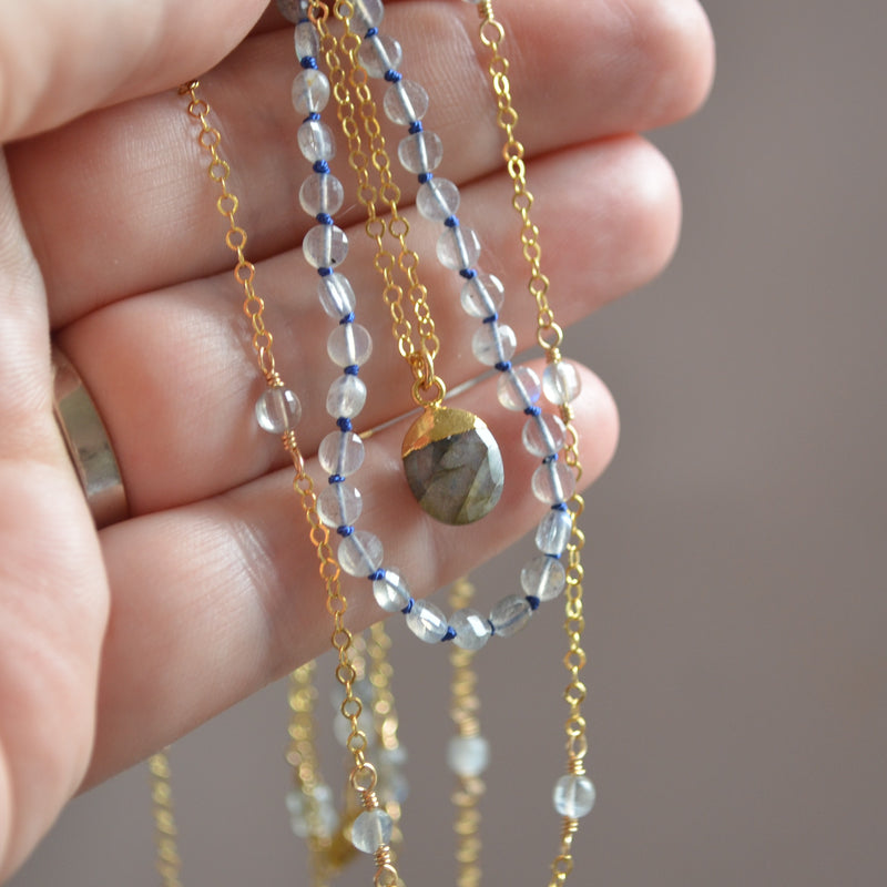 Layering Necklace Set with Labradorite