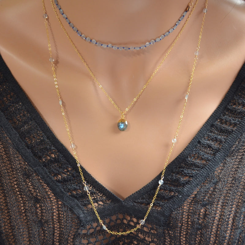 Layering Necklace Set with Labradorite