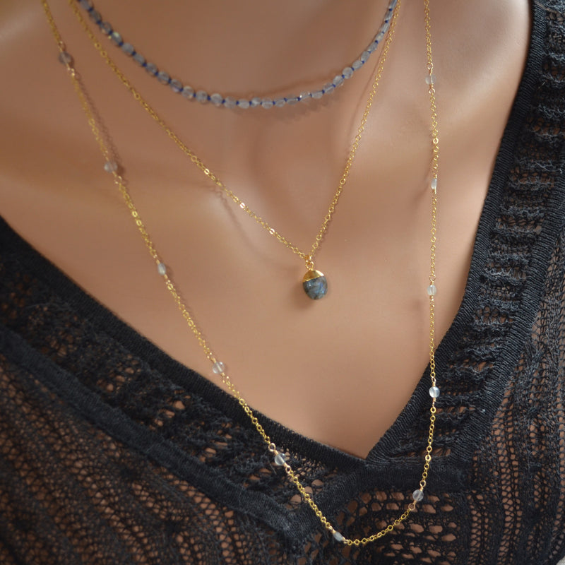 Layering Necklace Set with Labradorite