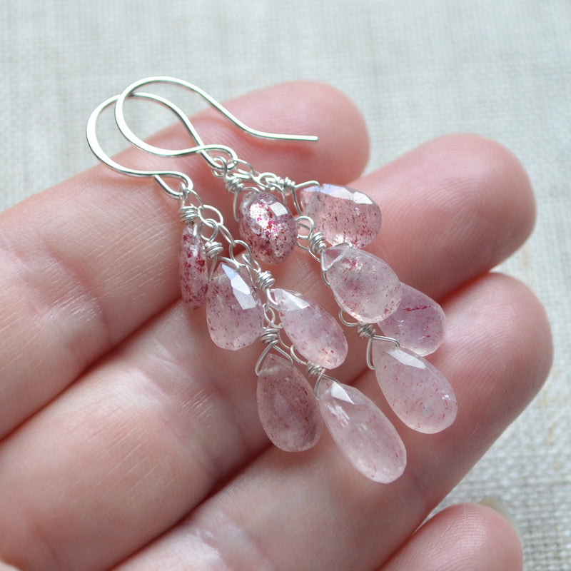Lepidocrocite Dangle Earrings in Sterling Silver