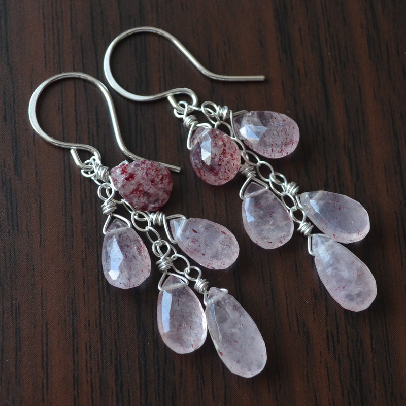 Lepidocrocite Dangle Earrings in Sterling Silver