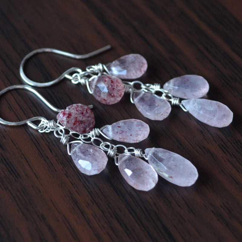 Lepidocrocite Dangle Earrings in Sterling Silver