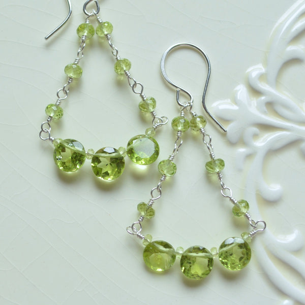 Peridot Chandelier Earrings in Sterling Silver