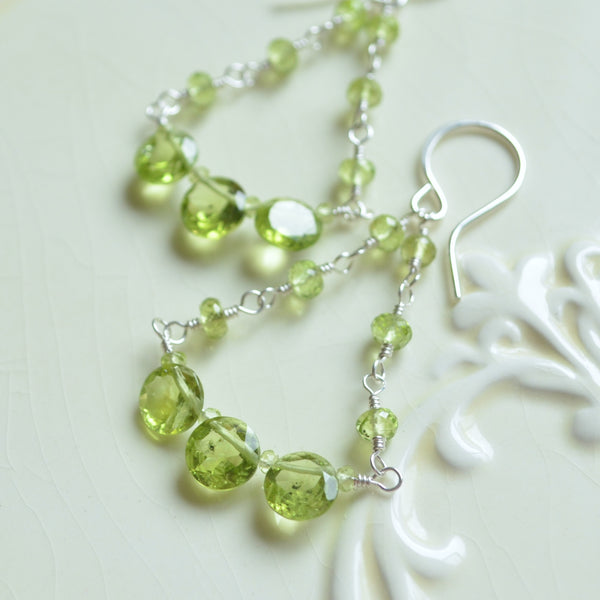 Peridot Chandelier Earrings in Sterling Silver