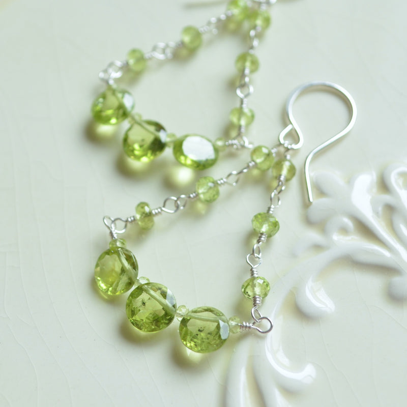 Peridot Chandelier Earrings in Sterling Silver