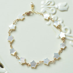 Mother of Pearl Star Bracelet in Gold or Silver
