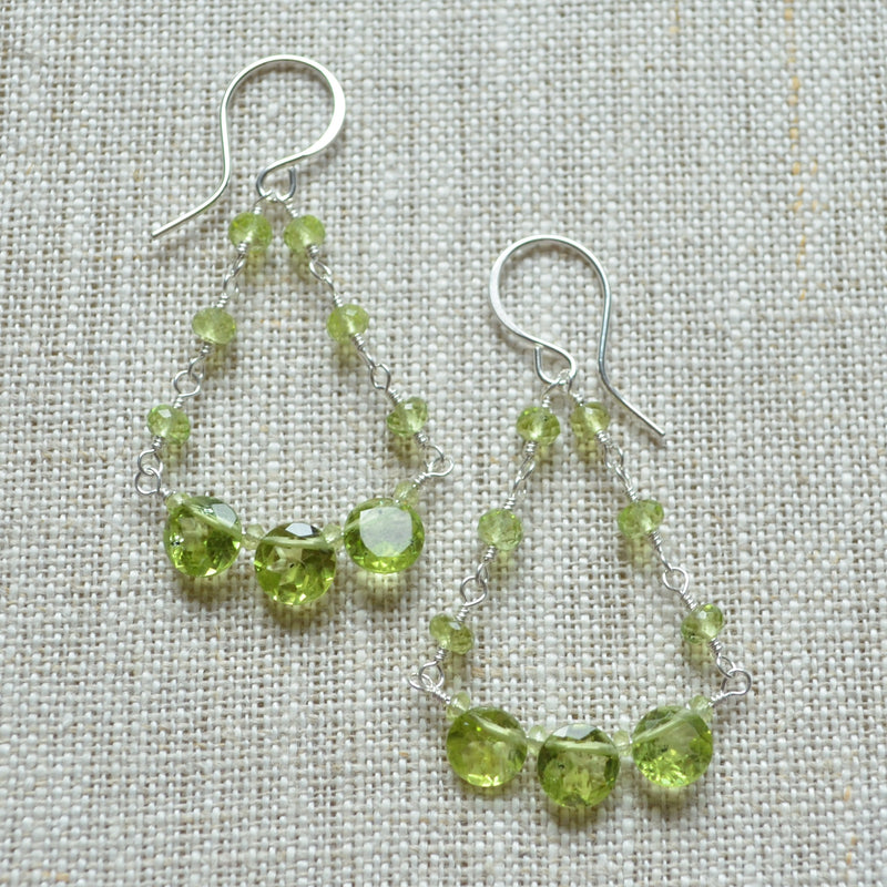 Peridot Chandelier Earrings in Sterling Silver