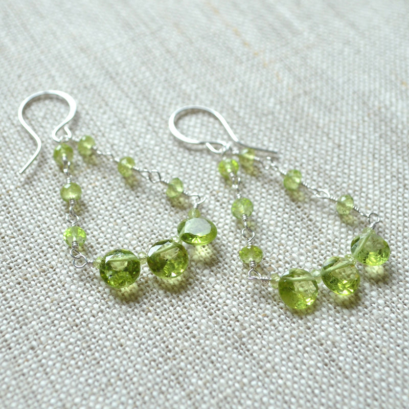 Peridot Chandelier Earrings in Sterling Silver