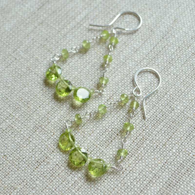 Peridot Chandelier Earrings in Sterling Silver