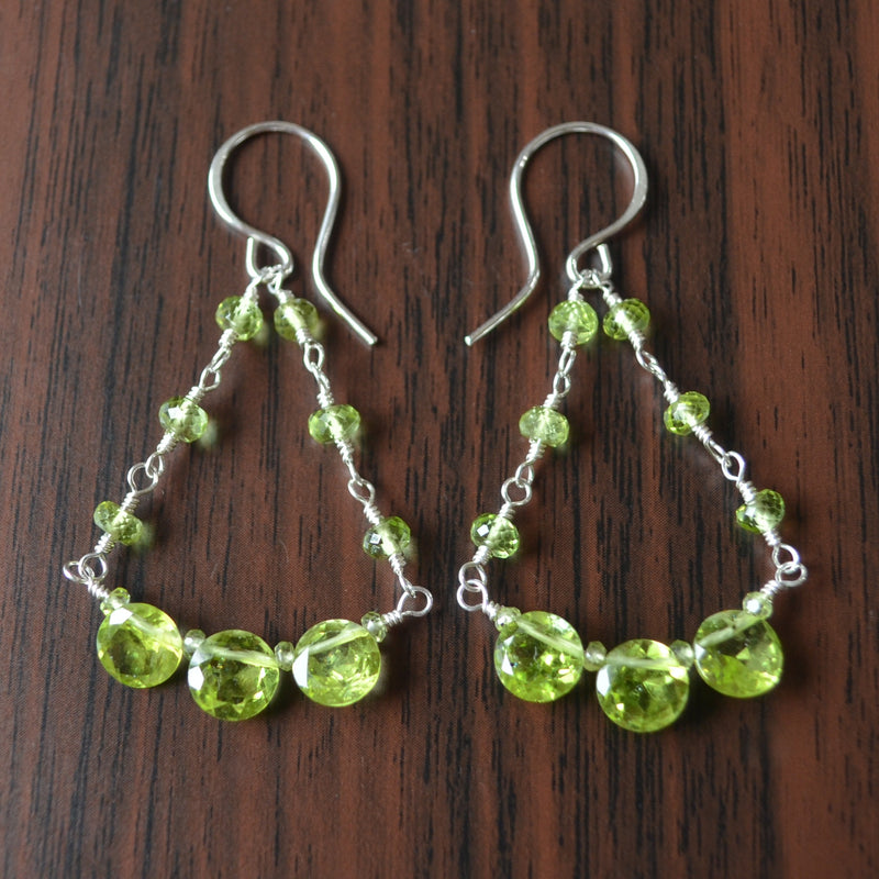 Peridot Chandelier Earrings in Sterling Silver