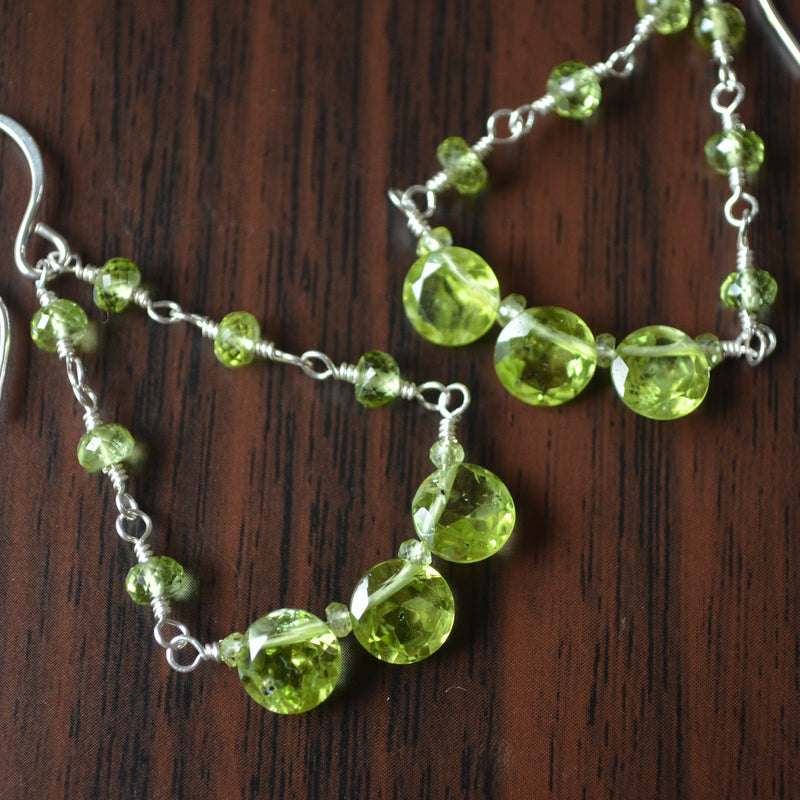 Peridot Chandelier Earrings in Sterling Silver
