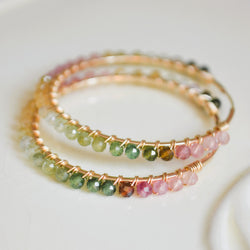 Tourmaline Hoop Earrings in Gold