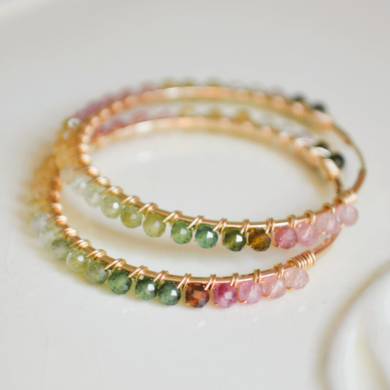 Tourmaline Hoop Earrings in Gold