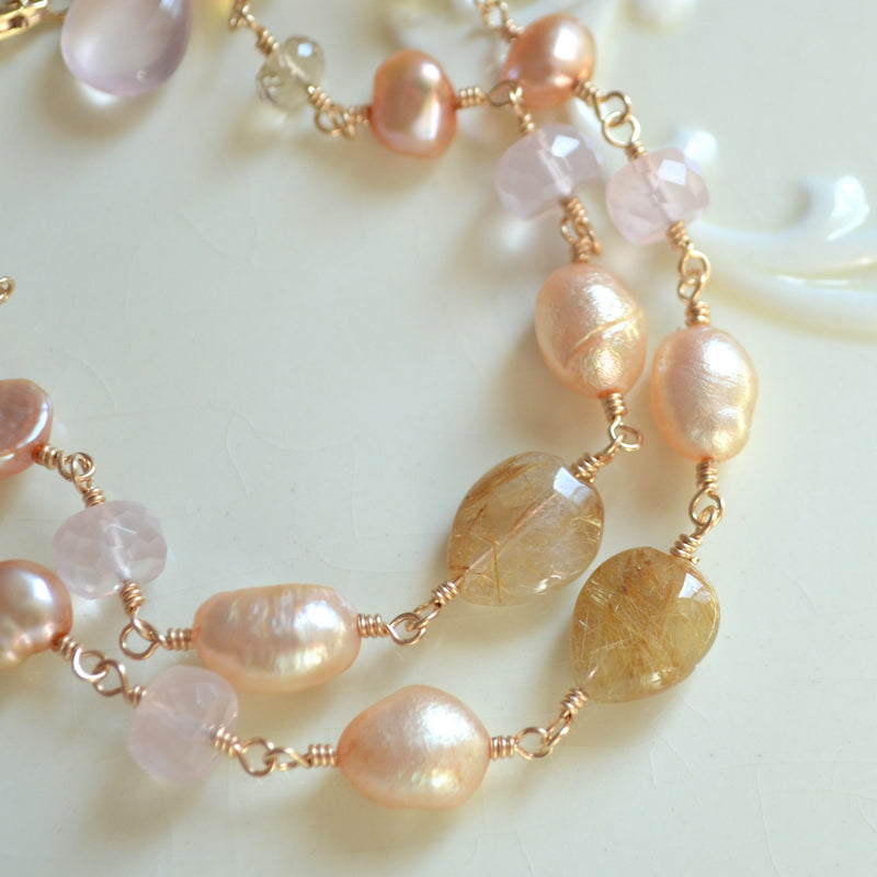 Gold Bridal Bracelet - Vintage Rose